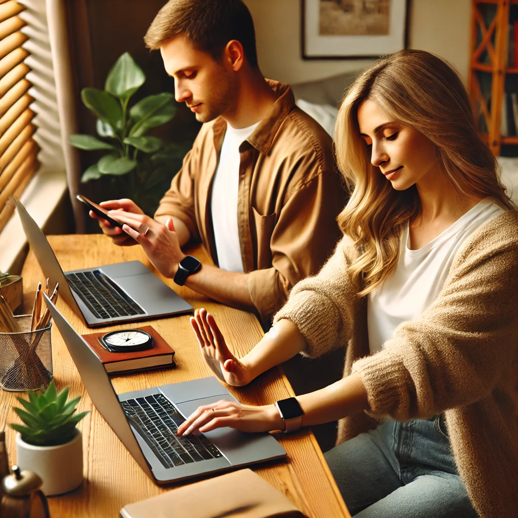 Pareja estableciendo límites saludables